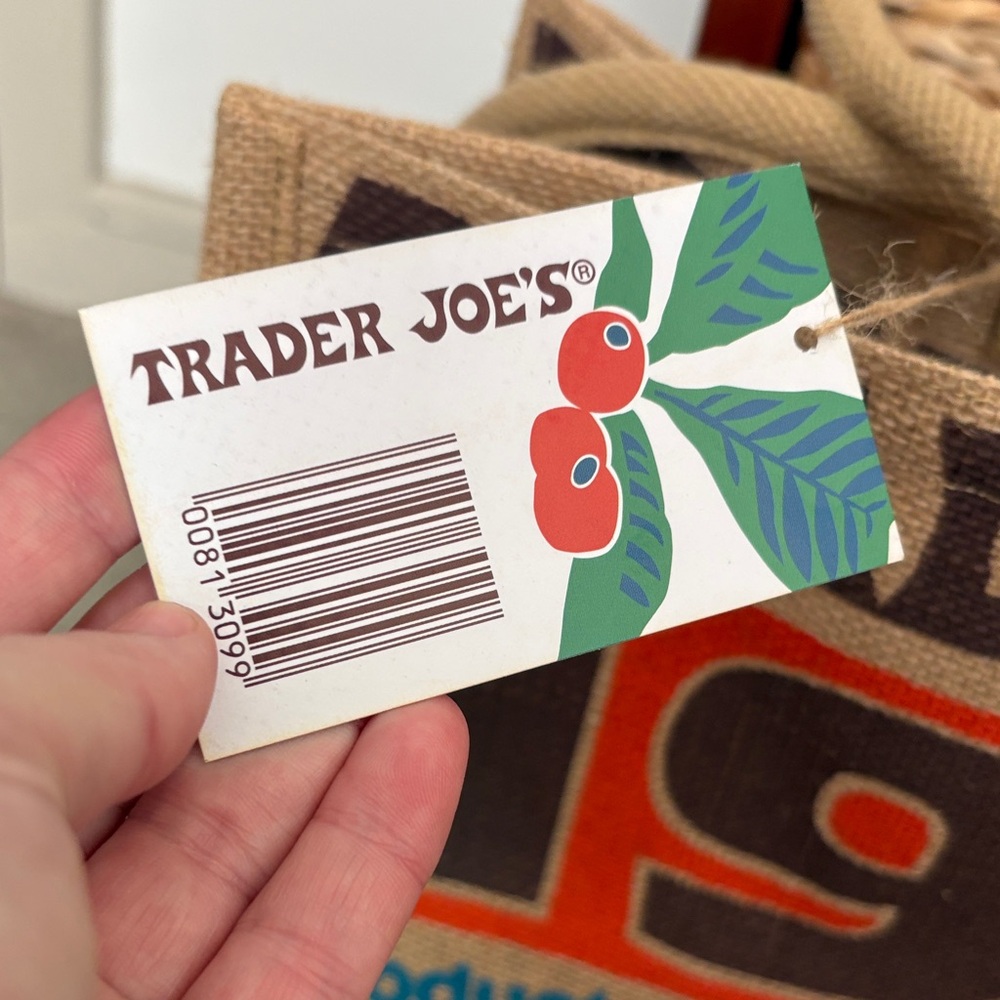 Trader Joe's Vintage Style Tote Bag - Brown, Orange, and Green - Picture 2 of 5